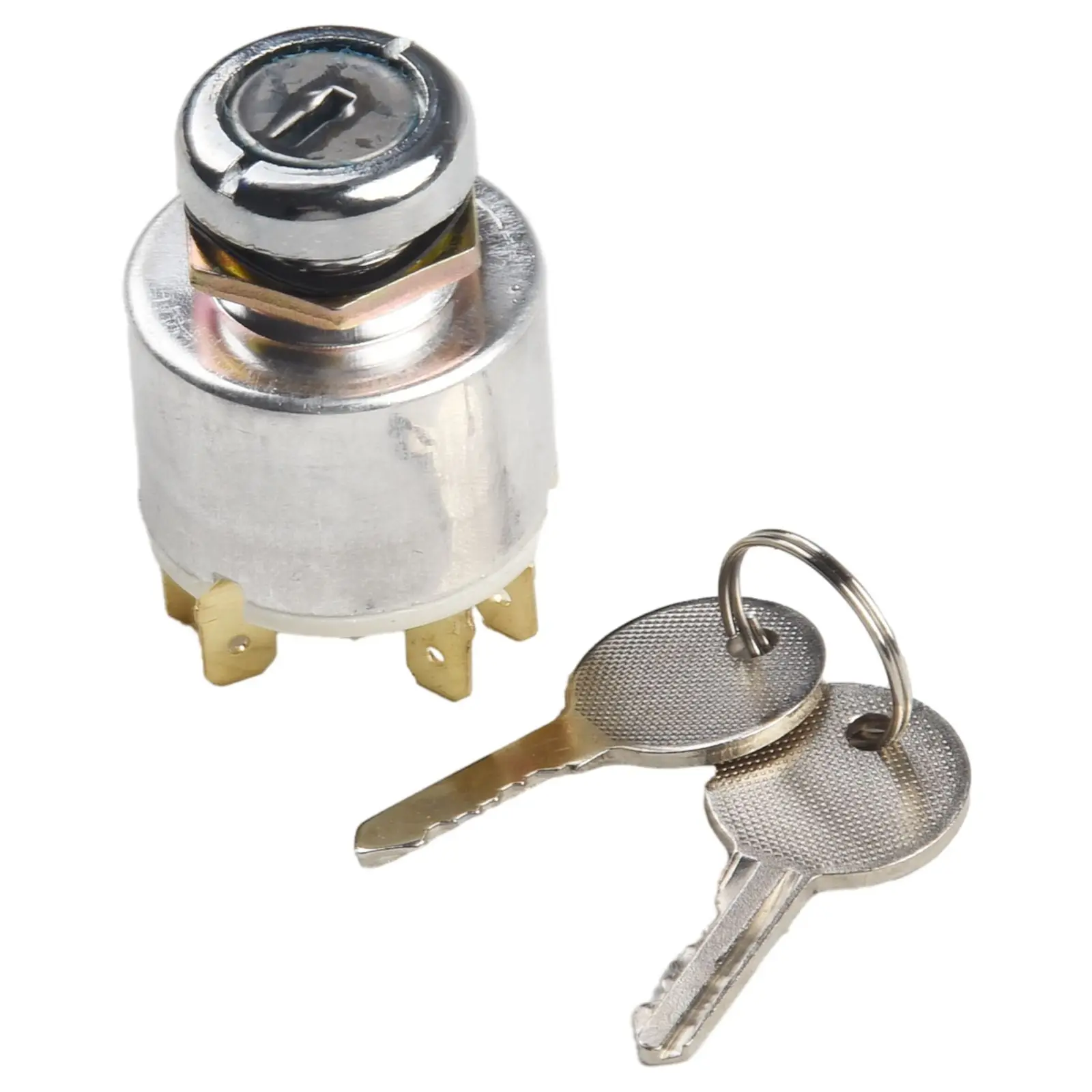 

Universal 12V Car Lgnition Switch 3 Position ON /OFF Start Ignition W/2 Keys Silver Ignition Switch Car Accessories