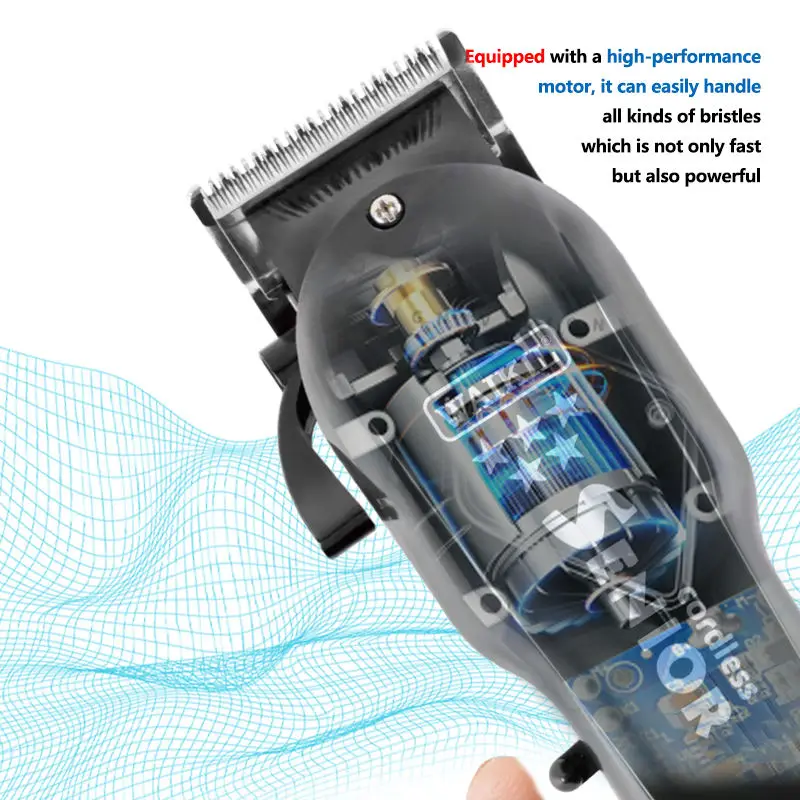 WAIKIL Men's Multi functional Hair clipper Professional Oil Head Electric Pushing Clipper Cordless Barber Styling Tool Trimmer 5