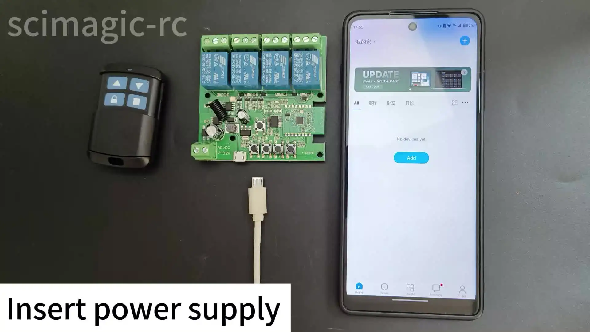 Ewelink 4CH Smart WiFi Switch RF433MHZ Control 7-32V 85-250V Модуль автоматизации Реле работает с Alexa Google Home