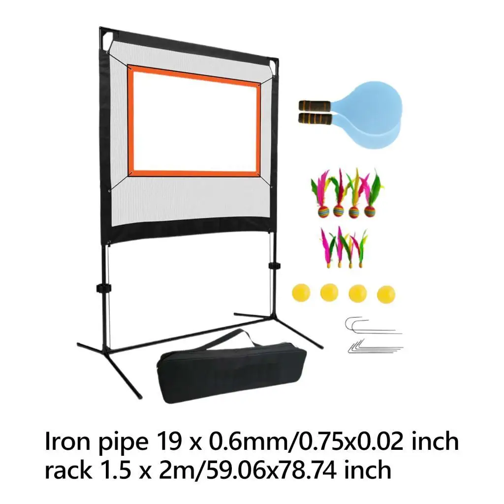 Badminton Net with Rackets with Stand Convenient Versatile with Shuttlecocks Sports Net for Games Court Outdoor Backyard Home