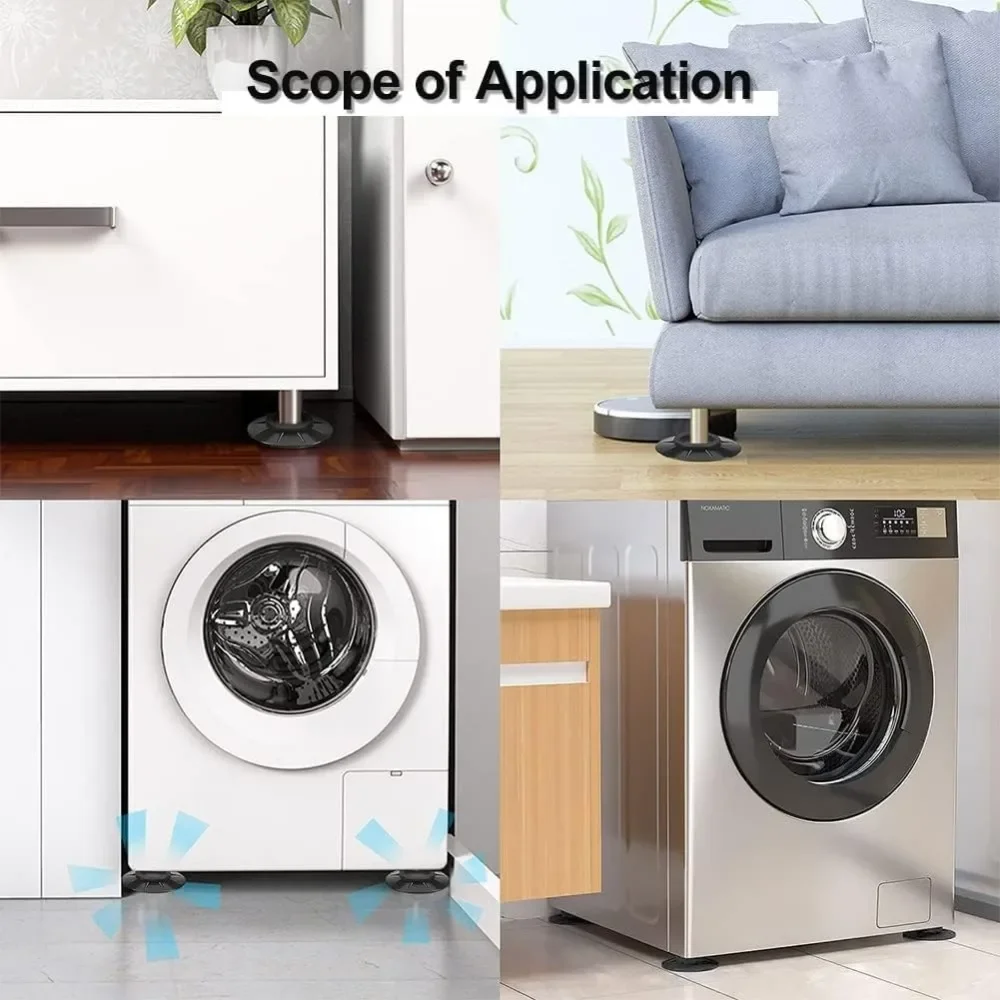 TOP Selling 4Pcs Universal Anti Vibration Pads Furniture Lifting Foot Base Washing Machine Rubber Feet Mat Anti-vibration Pad No