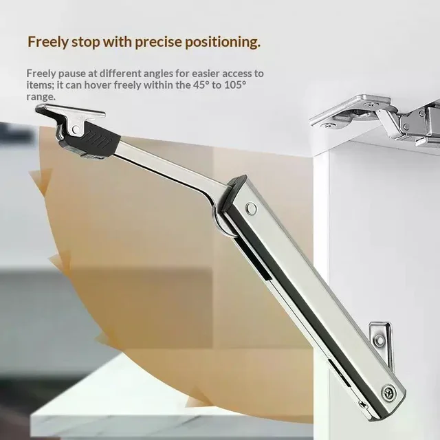 Charnière hydraulique pour armoire de cuisine, Support de porte réglable robuste, fermeture douce, soulève l'arrêt aléatoire 1