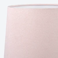 15" Blush Pink Hand-Blown Glass Table Lamp with Velvet Shade, Small Accent Lamp For Girls Bedroom Nightstand, Kitchen Counter 2