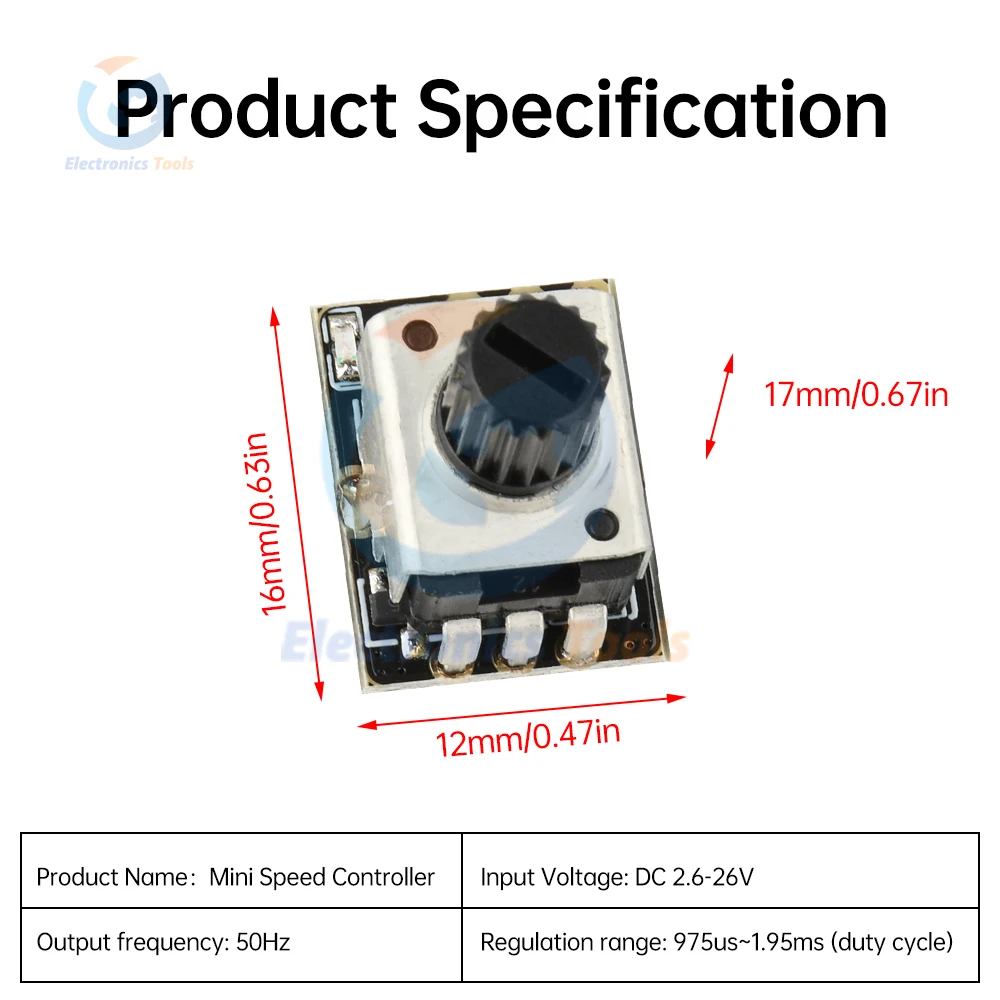 DC 2.6-26V 50HZ Motor Controller Mini ESC Tester DIY Brushless Fan Simple Aeromodelling Motor PWM Governor Speed Controller 5PCS