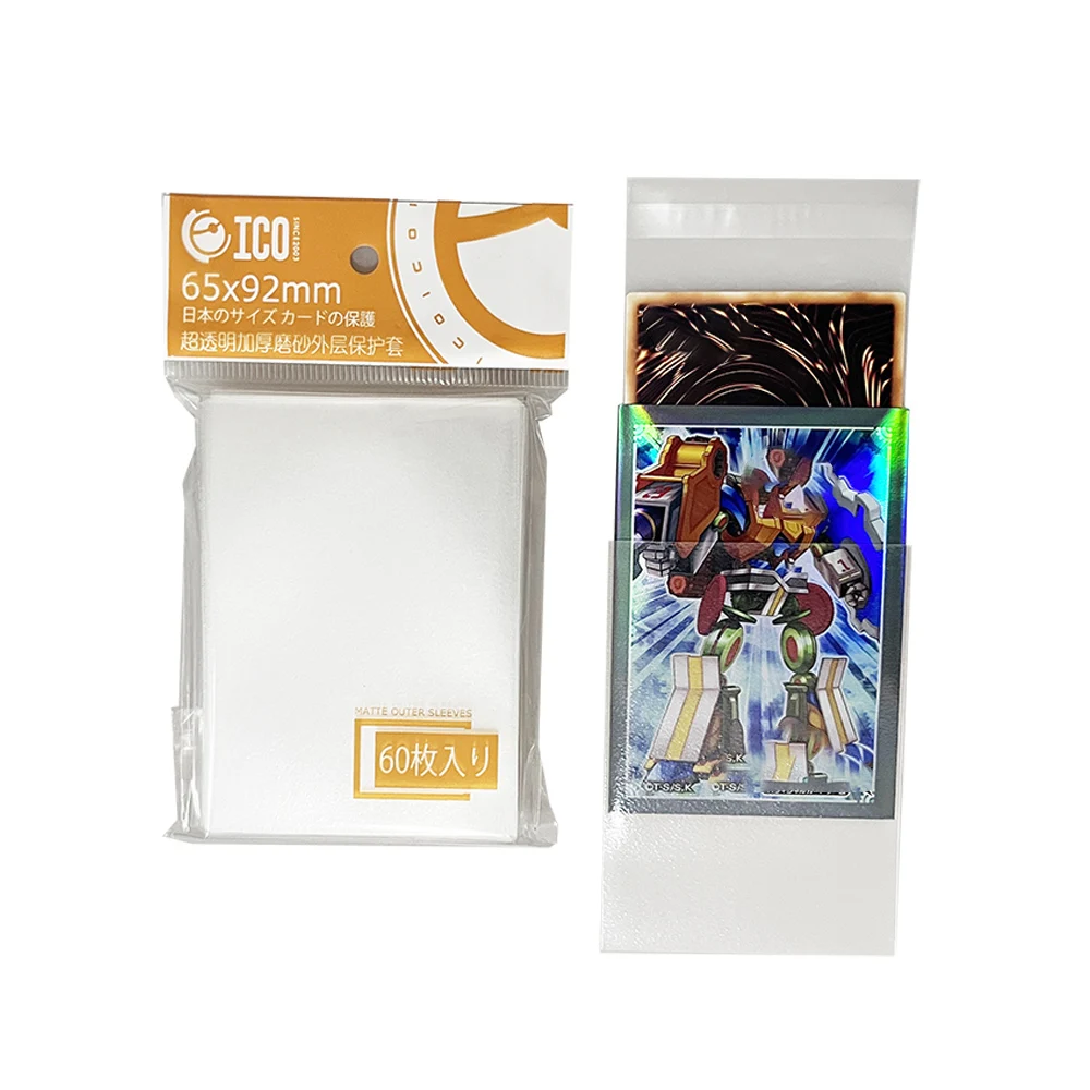 65x92mm Frosted Outer Card Sleeves 60PCS Thicken Card Protector Sleeves Japanese Trading Photo Cover