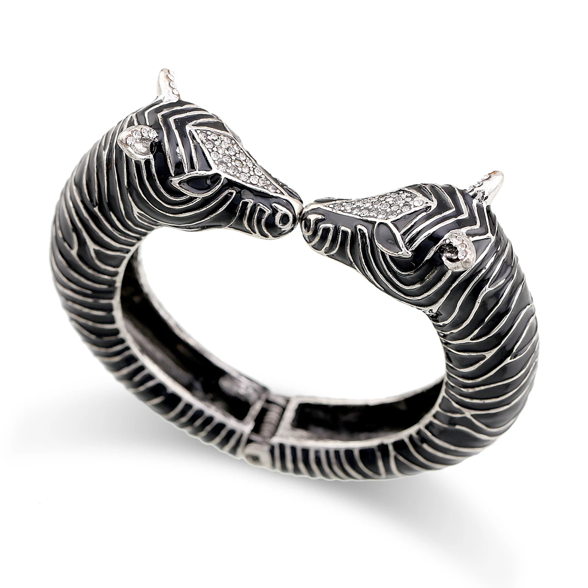 Newest Kaymen Jewelry Large Size Statement Bracelet Cuff Bangle Vintage Style Enamel Animal Zebra Bracelet Fashion Jewelry 5