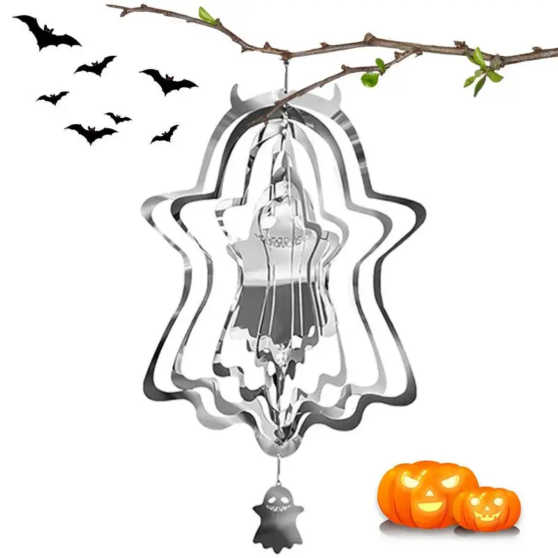 

Wind Spinners Outdoor Wind Spinners Garden Decor Halloween Ghost Yard Art Stainless Steel Garden Decorations Ornaments Wind