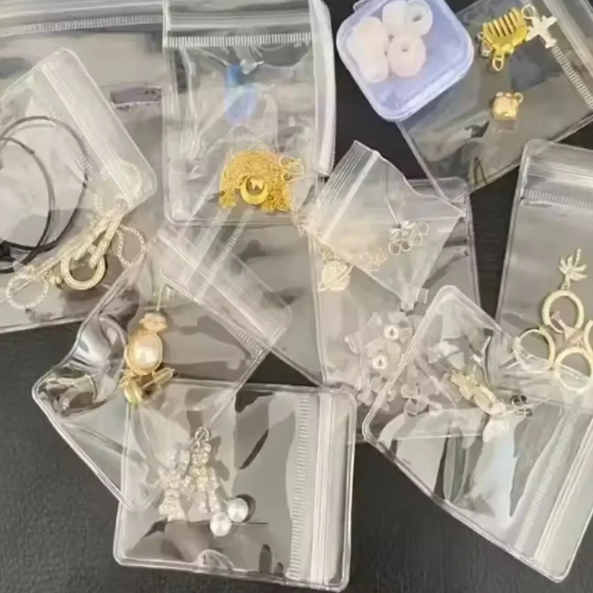 Clear Earring Bags Waterproof Thickened Reusable Storage Pouch for Jewelry