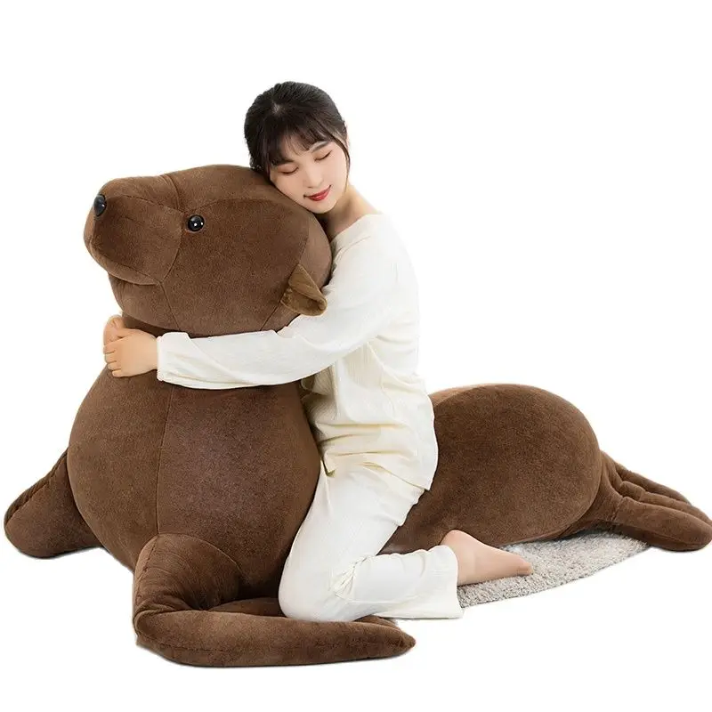 Giant Size Super Lifelike Sea Lion Plush Toy Can Ride On Ocean Animals Shape Sofa for Kids Girlfriend Boyfriend Birthday Gift