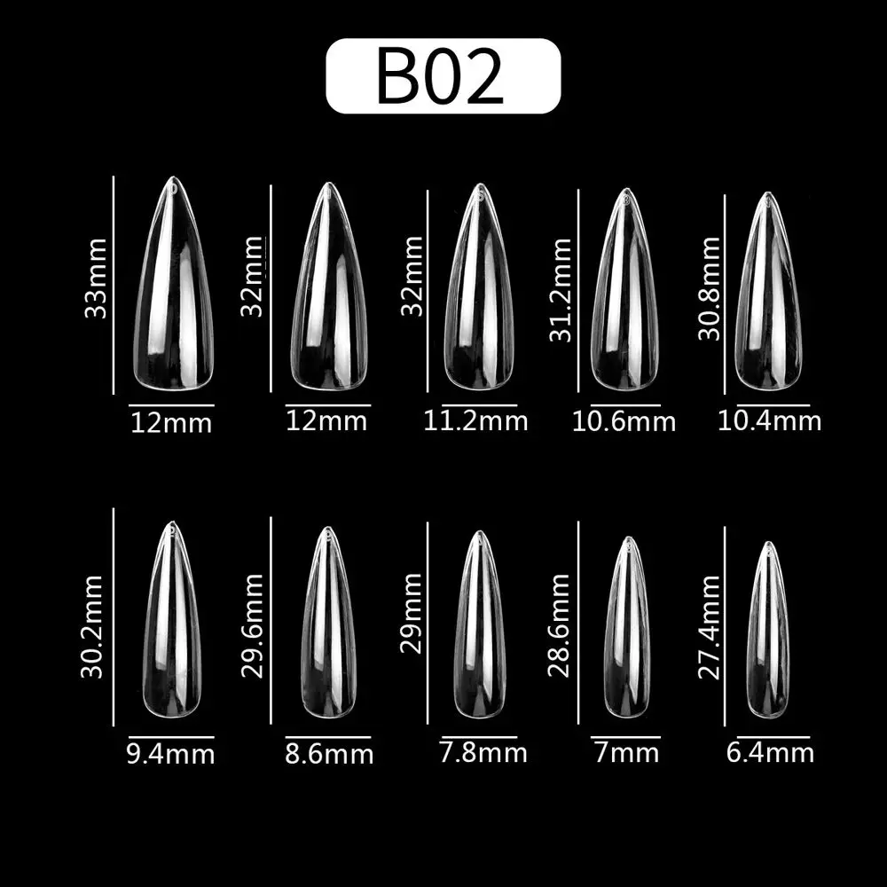 On Nail Capsule Manicure Mold DIY with Storage Case False Nails Fake Nail Extension Full Cover Nail Tips Long Artificial Nails