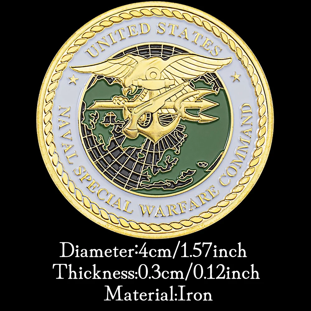 Médaille Commémorative US Navy SEALs – Plaquée Or – Pièce De Collection Neuve