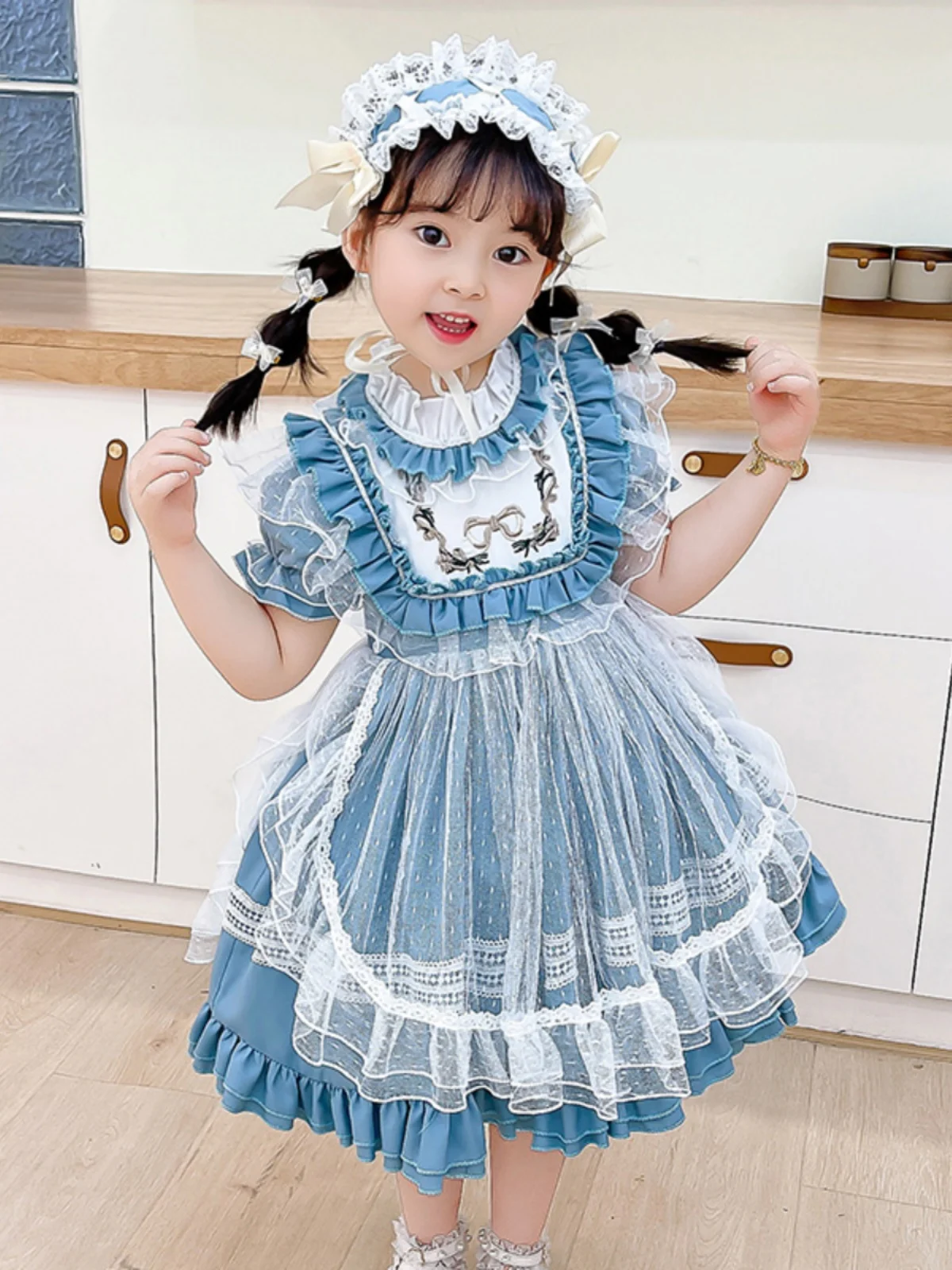 Lolita Girls' Dress Spring and Autumn Children's Evening Show Pettiskirt Birthday