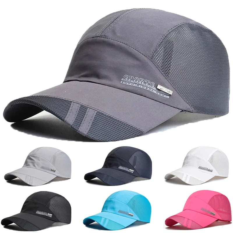 Breathable Baseball Caps for Men Women Half Hollow Mesh Quick Drying Sun Hat Unisex Outdoor Sun Protection Adjustable Sports Cap