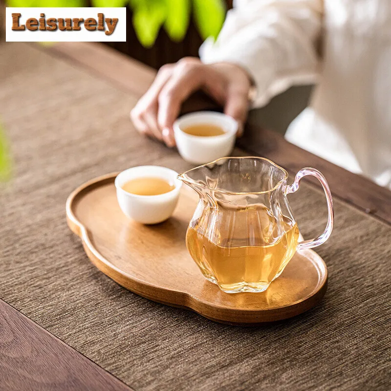 220ML High Borosilicate Glass Petal Ear Tea Pitcher Boutique Eagle Mouth  Sharing Pot Cha Hai Justice Cup Tea Items Accessories