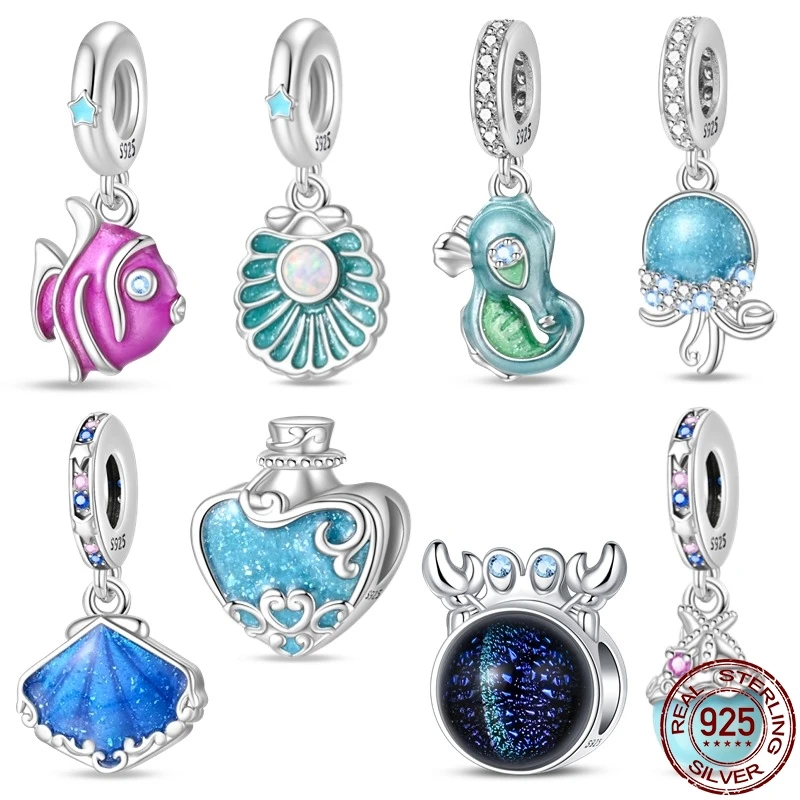 

Женские шармы-ракушки из серебра 925 пробы, подходят для браслета Pandora