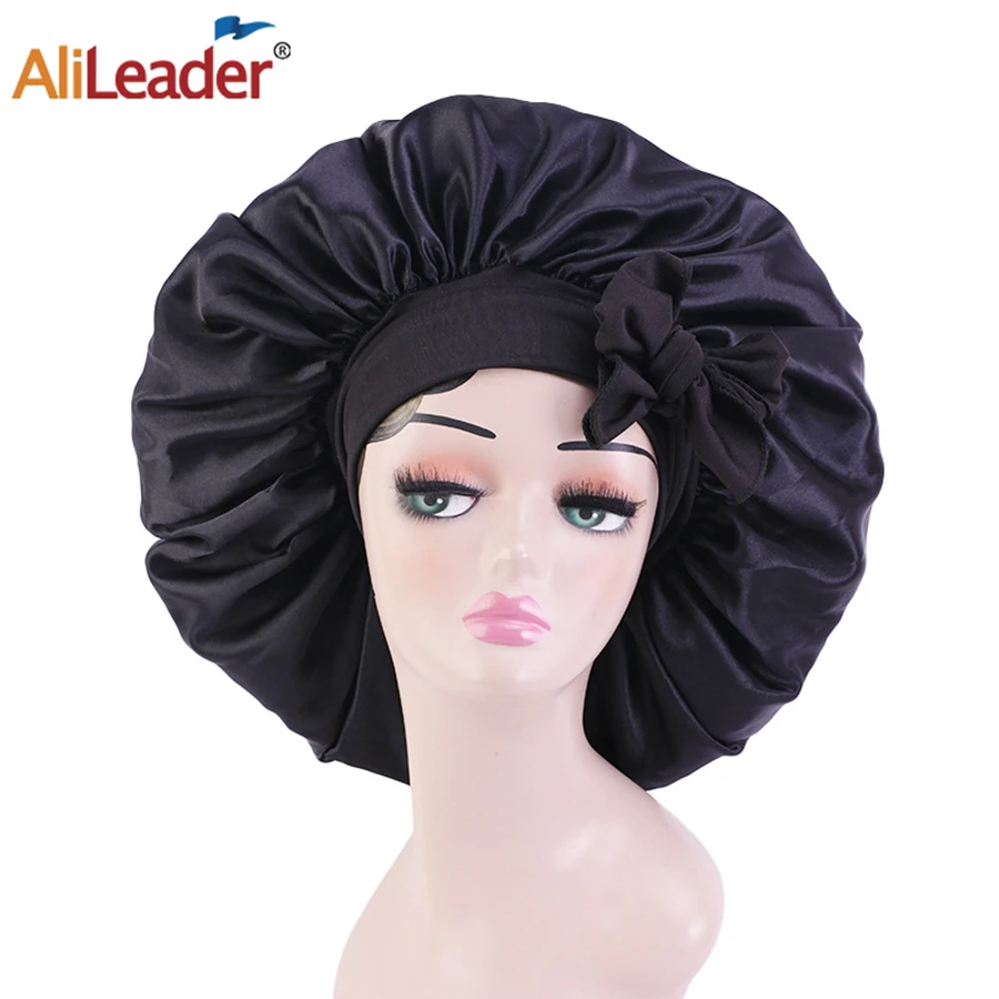 Satin Bonnet Silk Bonnet With Elastic Tie Band Adjustable Straps Hair for Sleeping