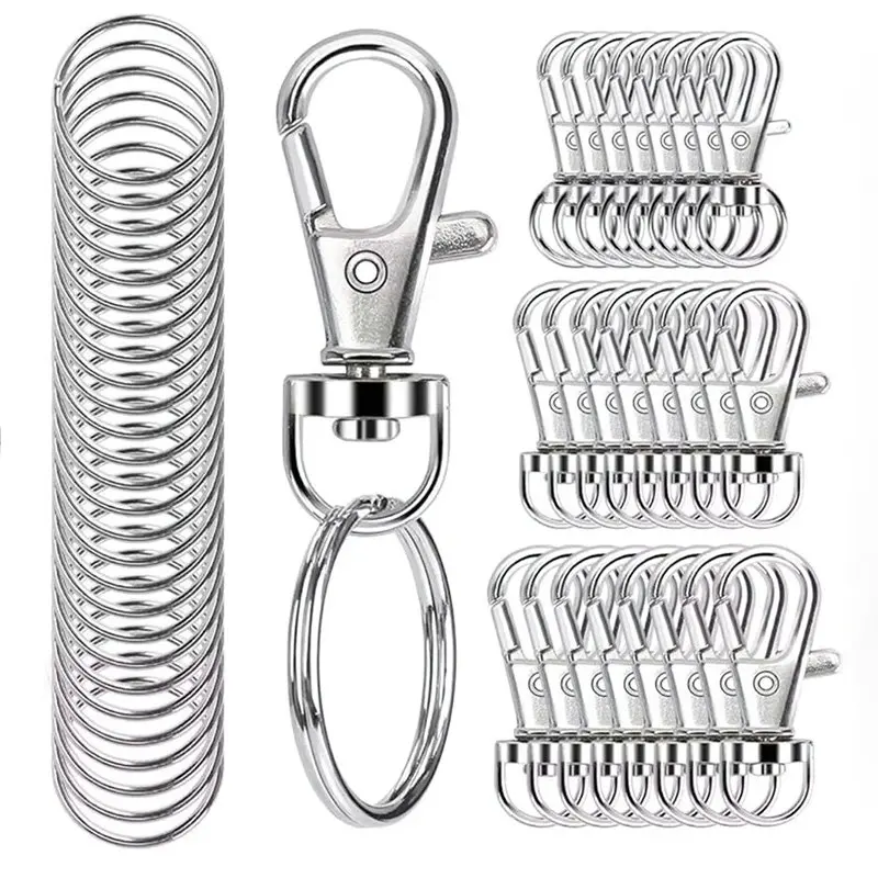 Keychain Craft Kit: Clips, Hooks, Rings, and Lobster Claw Clasps