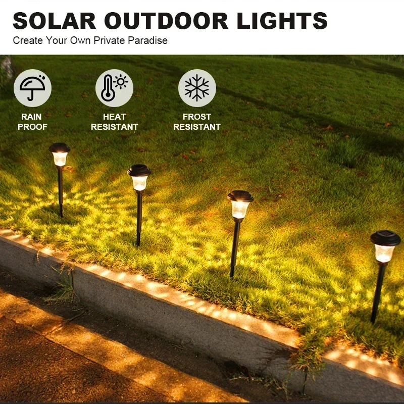 Solar Outdoor Lights Outdoor Garden Lamps Powered Waterproof Landscape Path for Yard Backyard Lawn Patio Decorative LED Lighting