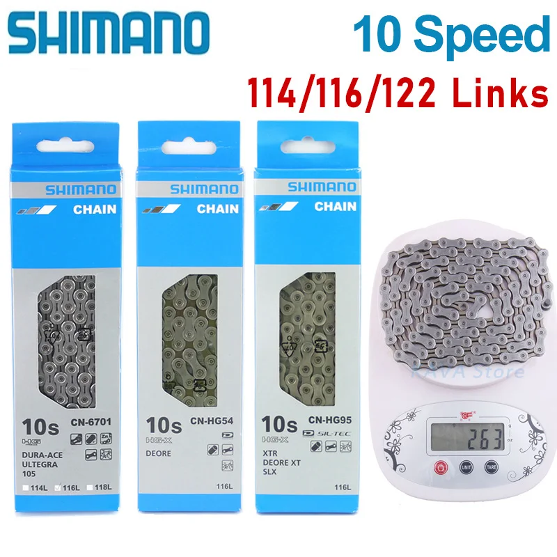 

Shimano 10 Speed Bicycle Chain 10V Deore HG54 HG95 HG4601 CN-6701 MTB Chain 122 Links 116 Links Road Mountain Bike 10S Chains