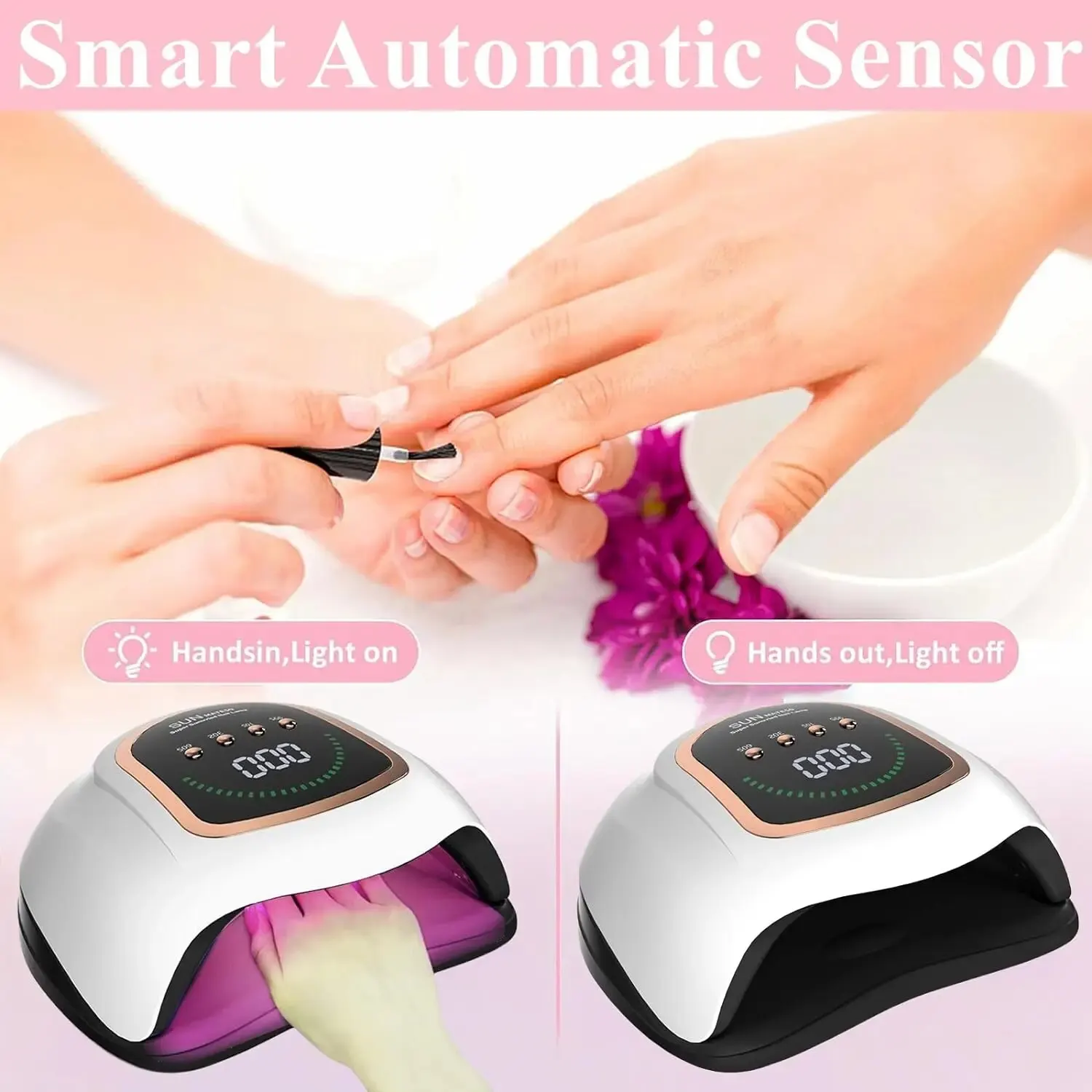 مجفف أظافر احترافي بإضاءة LED بالأشعة فوق البنفسجي...