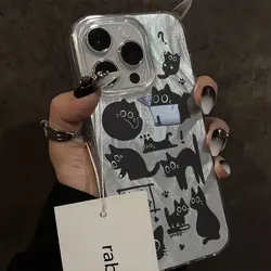 Cartoon Minimalist Cat Phone Case Cover - S24 FE (SC03 - BA - P2058)