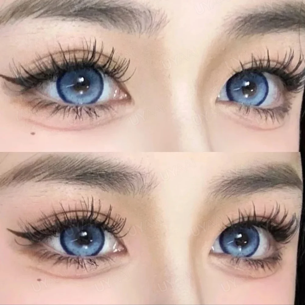 

UYAAI 2pcs Natural Colored Contact Lenses For Eyes Blue Contact Lens Gray Eye Lenses Brown Lenses Beautiful Pupil Yearly