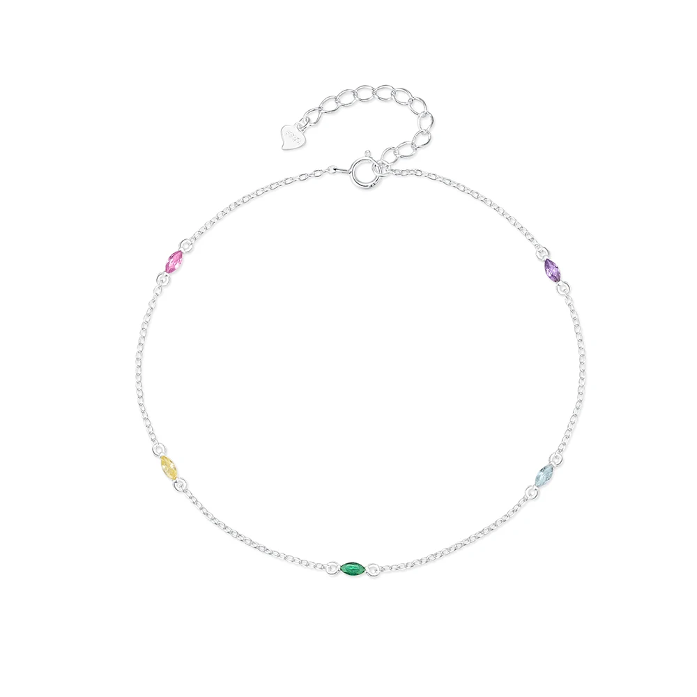 S925 Sterling Silver Evil Eye Love Heart Star Drop Exquisite Feet Chain Shien Zircon Anklets for Women Summer