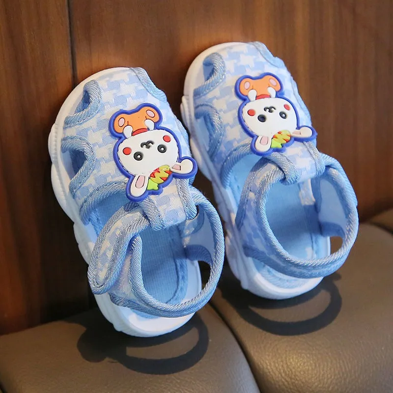 부드러운 밑창 미끄럼 방지 유아 신발, 만화 비명 신발, 0-1-2 세 아기 샌들, 여름 새로운 스타일