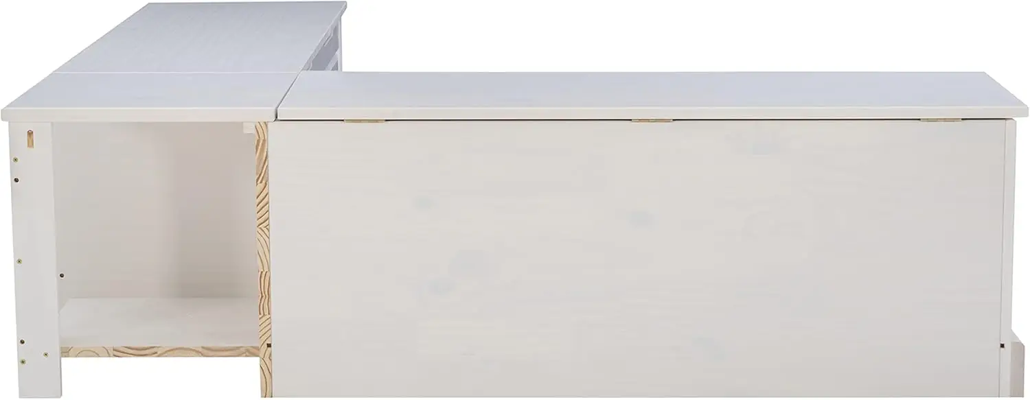 White Solid Pine Backless Nook Interior Storage coffee table coffe table cofee table coffee tables glass coffee table glasstable 4