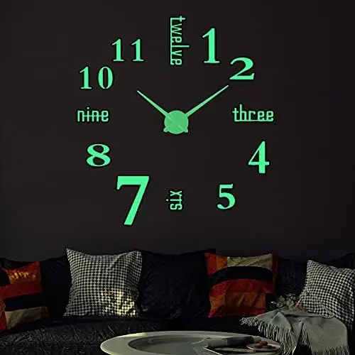 Luminous Wall Clocks Multistyle DIY Acrylic Mirror Wall Stickers for Home Decor