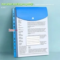 6pcs Transparent Covers Folder with Label A4 Plastic Pouch with Adhesive Snaps Document Organizer A4 for School Office WJJ07 4