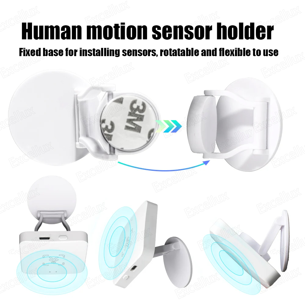 Human Body Motion Sensor Holder Stand Adjustable Free Rotation Motion Sensor Base For Fixing Mmwave Radar Presence Sensor
