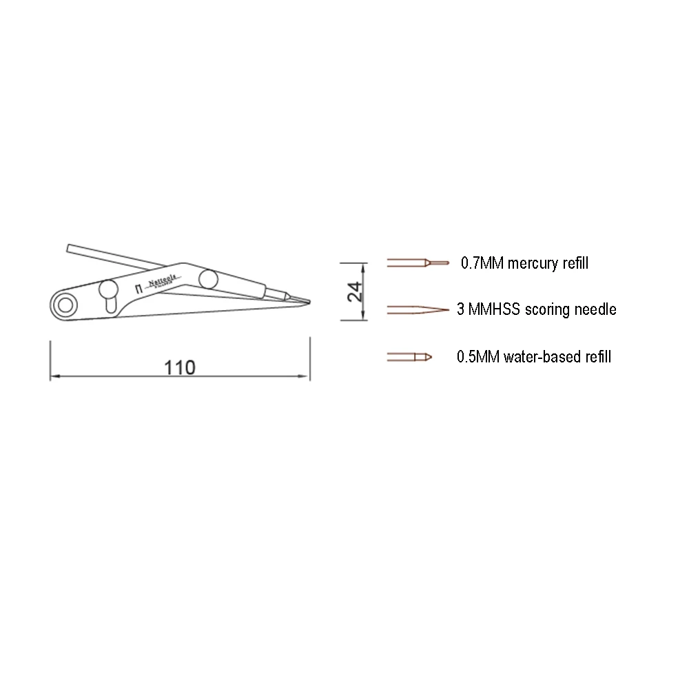 Nattools DIY Leather Pitch Gauge Professional LeatherCraft Silver Refill Pen Marking Tool Clearance Rules Lockable Spacing Gauge images - 6