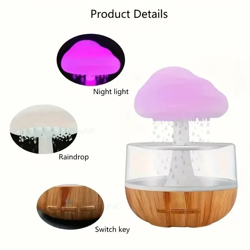 Colorful Mushroom Cloud Aromatherapy Humidifier for Relaxation