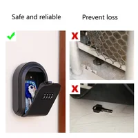 Wall Mount Key Lock Box, 4 Digit Password Code, Security Lock, No Key for Home Office, Safe Secret Storage Box Organizer 2