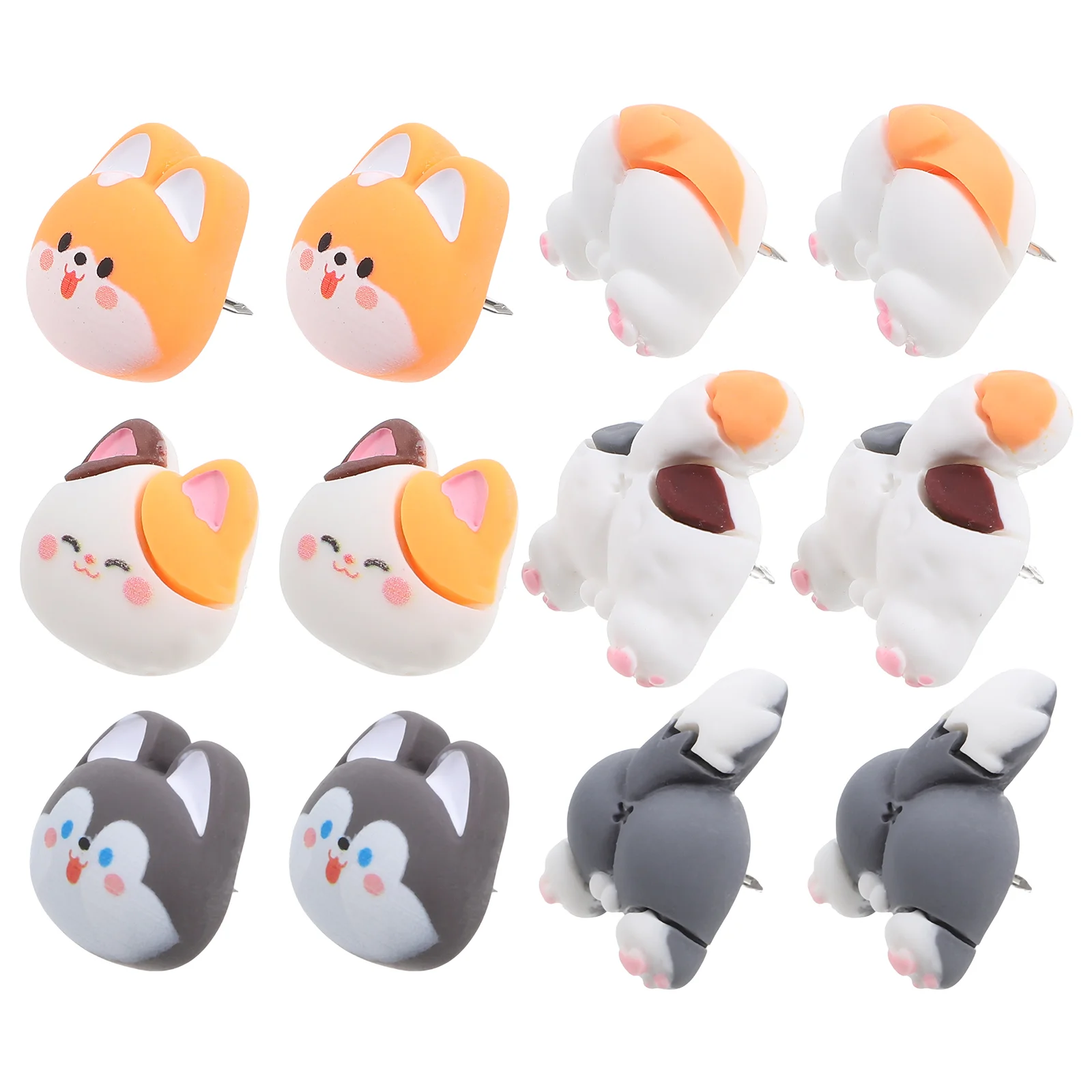 30 Pcs Number Animal Pins Office Thumbtack Stainless Steel Cute Cat Push Bulletin Board