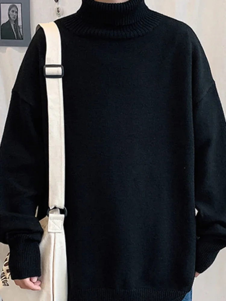 Suéteres de punto holgados de gran tamaño para hombre, suéteres de otoño e invierno para hombres, jerséis, ropa popular coreana, prendas de punto originales