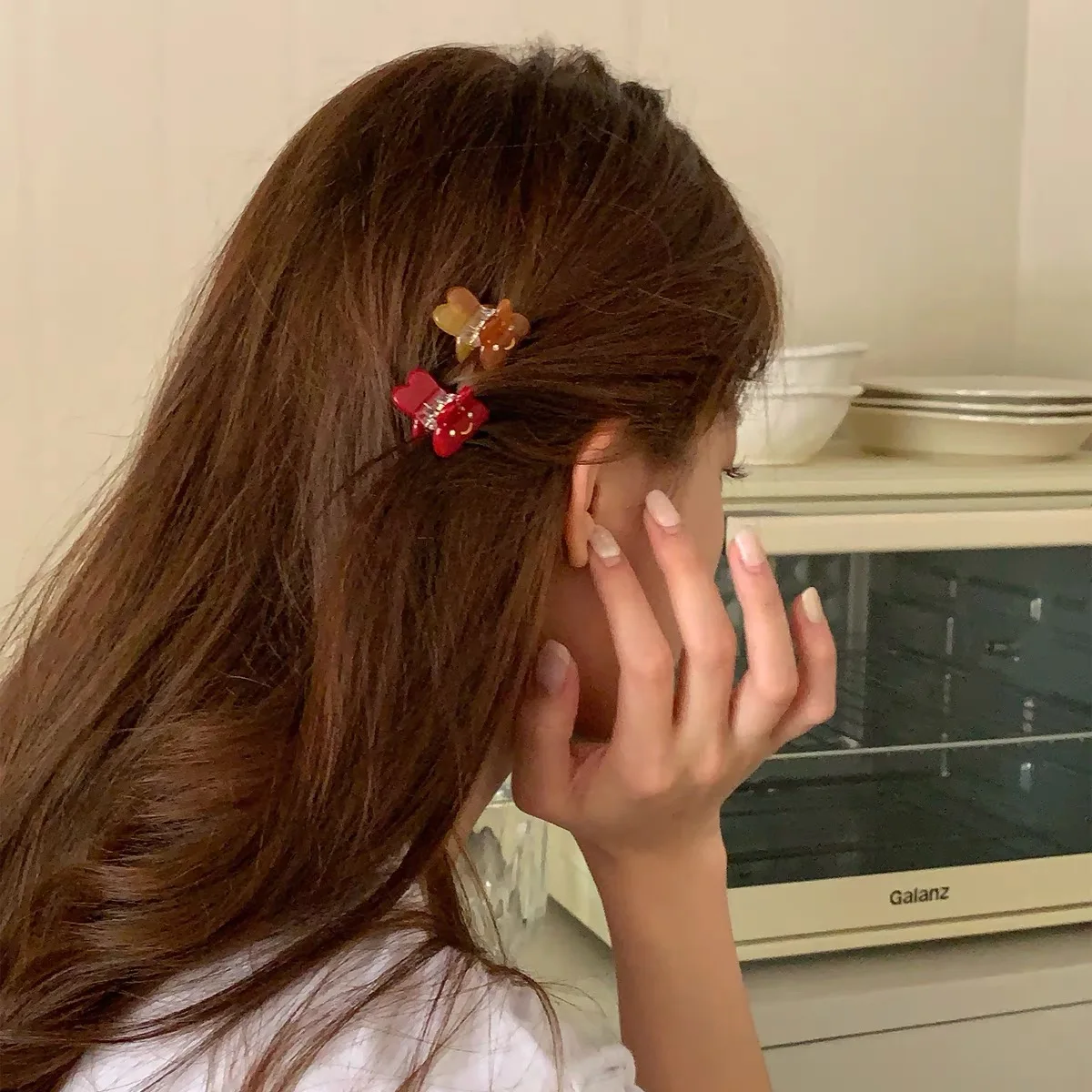 2pcs/set Acetate Mini Hair Claw Clip Small Size Cute Sweet Rabbit Animal Geometric Hair Clips Side Pins Women Hair Accessories