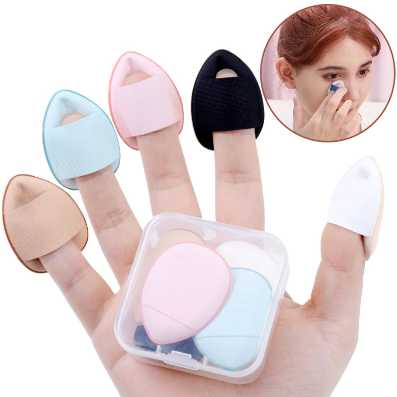 5/10Pcs Mini Finger Puff Foundation Small Air Cushion Powder Sponge Face Concealer BB Cream Cosmetic Applicator Makeup Tools Best Sellers In Beauty & Health