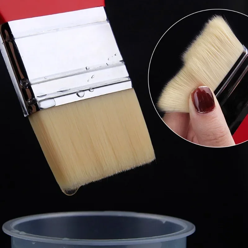 1pc Board Brush Nylon Paint Brush Wooden Painting Brush for Gouache Watercolor Oil Paint Acrylic Wall Painting Art Supplies 4