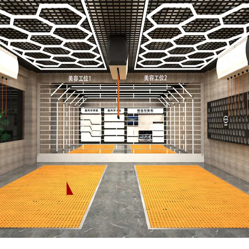 

Сотовый светодиодный потолочный светильник для автомагазина, освещение для автомастерской, шестигранная лампа, оптовые продажи