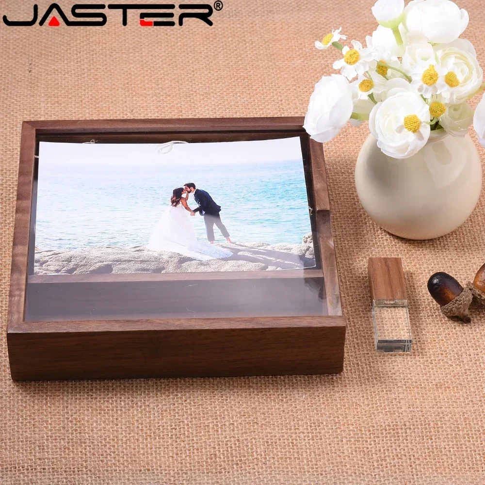 Jaster-usb Flash Drives de Alta Velocidade com Caixa de Madeira Memory Stick Pen Drive Disco u Fotografia Presente de Casamento 64gb 128gb 32gb - Imagem 2