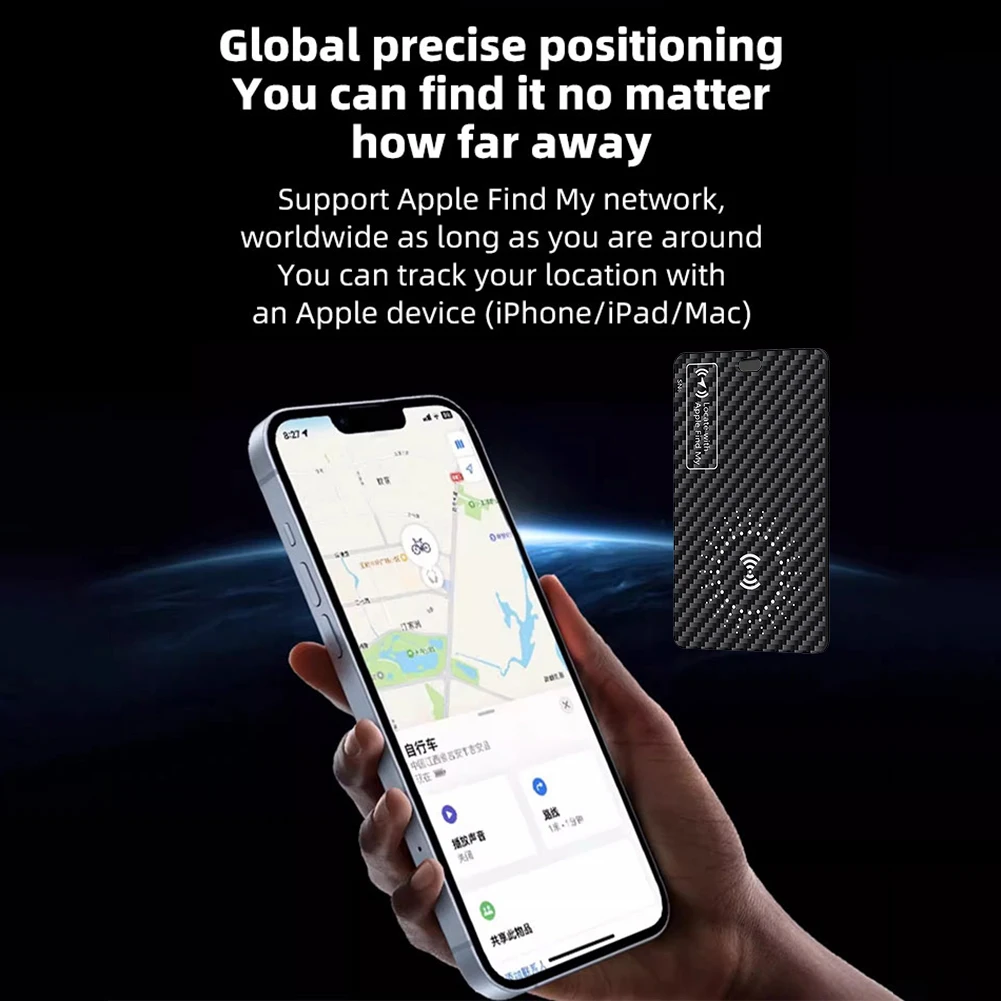 Wireless Charging Tracking Location Wallet Tracker Card Waterproof Work for Apple Find My App Anti-loss Smart Tag Wallet Tracker