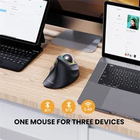 Jomaa RGB Backlit Trackball Mouse Control for Gaming Bluetooth Right Hand Vertical Trackball Mouse for Gamer Windows Mac - Image 4