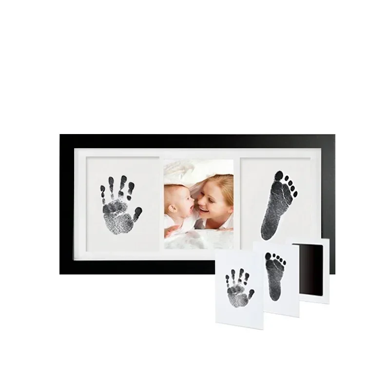 Newborn Baby Hand Foot Print DIY Photo Frame With Mold Clay Imprint Kit Non-toxic Baby Souvenirs Milestone Decor Gift hand and footprint kit