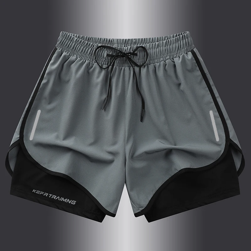【 S-5XL 】 NASA GISS Sports Three Piece Pants Summer Popular Anti glare Double layered Sports Shorts for Men and Women Couples Ru 5