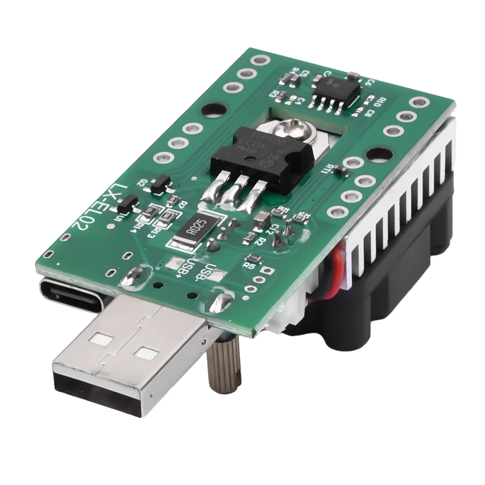 18W 22.5W 3A Load Tester Electronic Load Test Resistor Module USB&Type C Interface Adjustable Constant Current with Cooling Fan 6