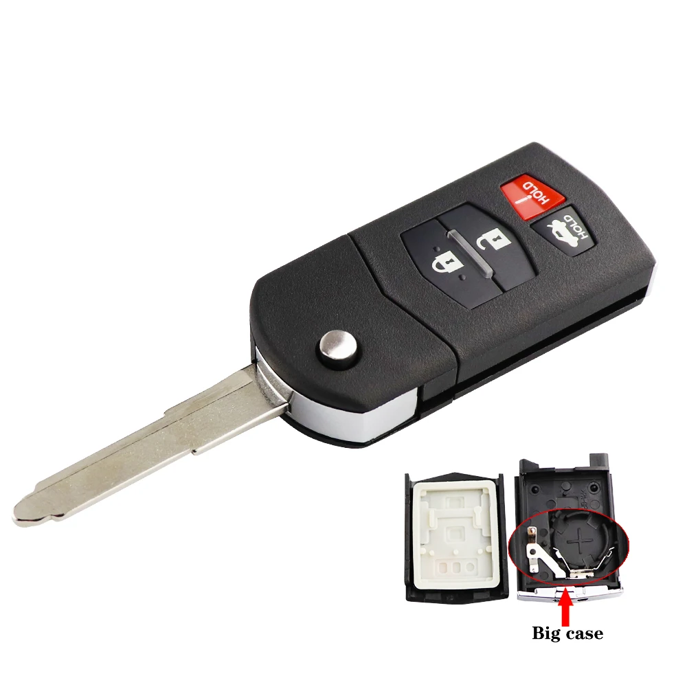 Premium YIQIXIN Flip Key Fob Shell for Mazda – Durable Remote Key Case