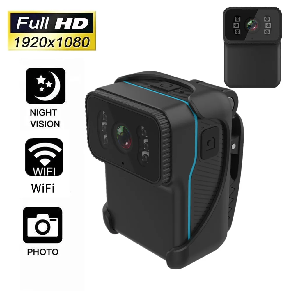 Cs02 Telecamera Indossabile 1080P Wifi Hotpot Ip67 Impermeabile Mini Visione Notturna Cam Montata Sul Corpo Supporto Per Scheda Tf Nascosta Da 256Gb