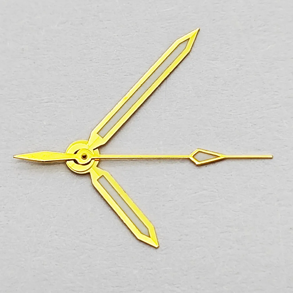 Elegant Luminous Watch Hands in Mixed Metallic Tones